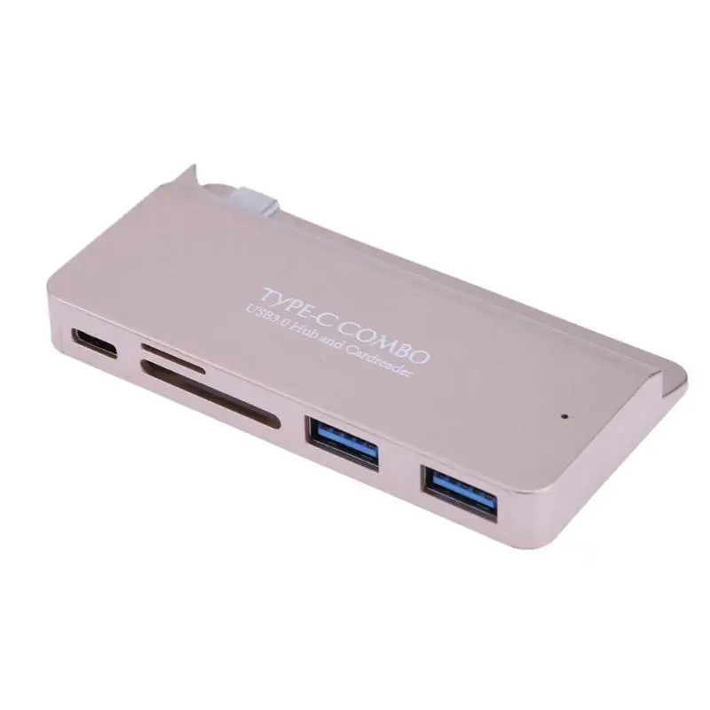 ALLOYSEED 5 in1 USB Hub Тип-C USB 3,1 концентратор Splitter комбо Поддержка 5 V 2A PD/card reader/TF/для Macbook Tablet PC ноутбук