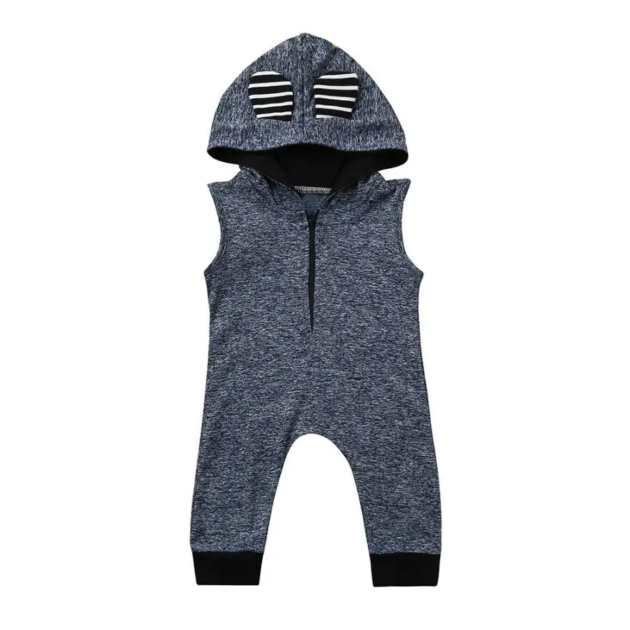Infants Rompers Новорожденных Обувь для девочек мультфильм уха с капюшоном комбинезон Детские Комбинезоны Детская одежда для маленьких девочек одежда синего цвета для Комбинезоны для малышек 0-18 м новогодние костюмы для мальчиков - Цвет: Infants Rompers