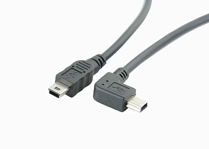 10pcs/lot 90 Degree Right Angle USB 2.0 to Left Mini Male to Male Connector USB Cable 25cm,Black,About 25cm 