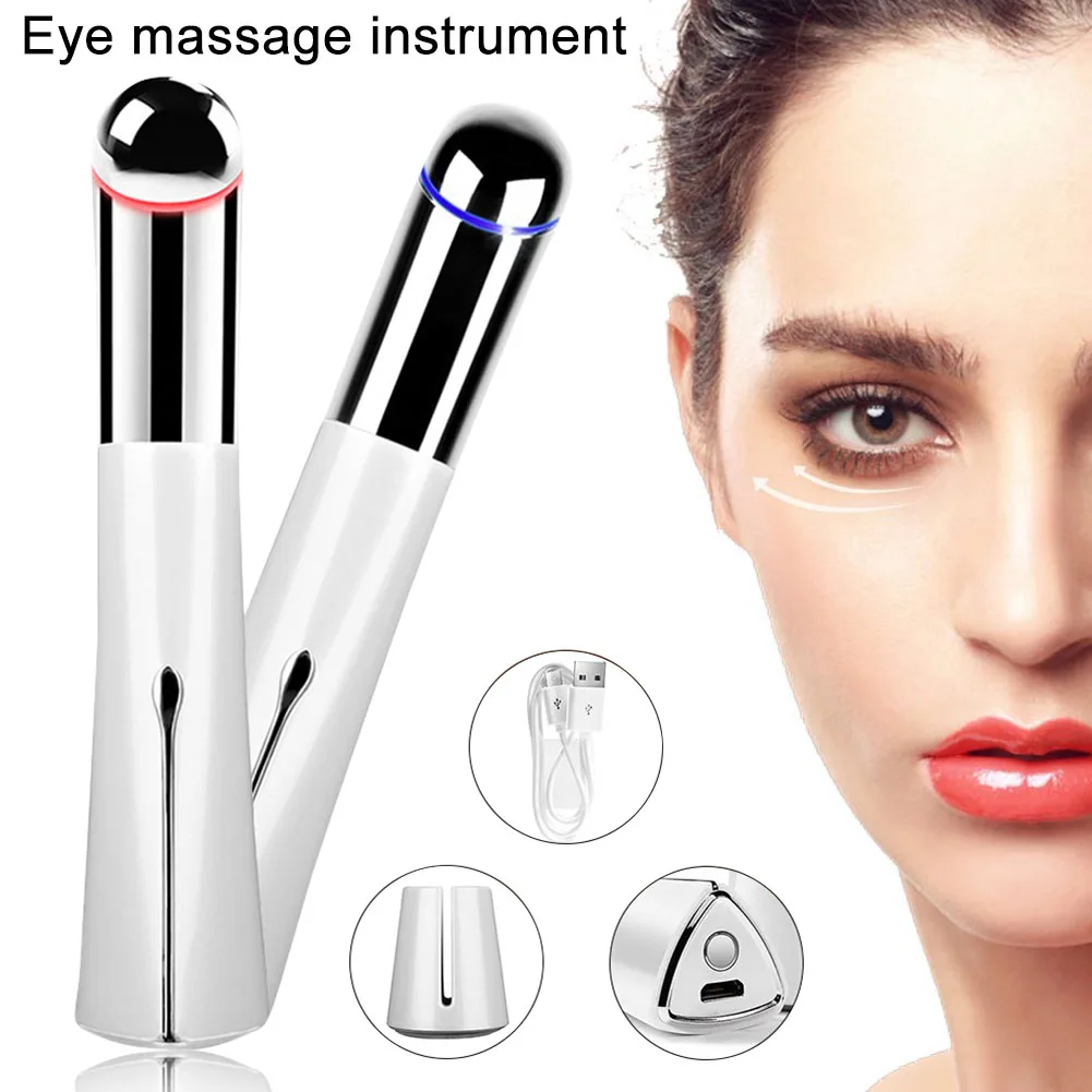 Heated Sonic Eye Massager Wand Rechargeable Face Massager Roller Wand