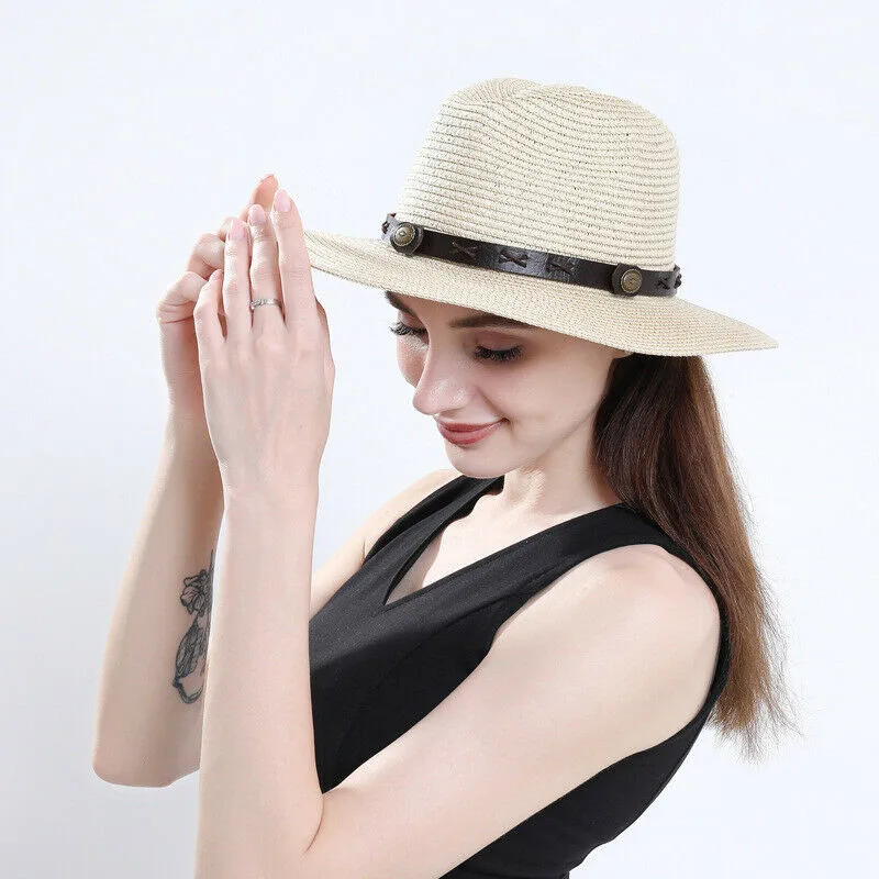Шляпы из ротанга с бантом для солнца женские широкие свисающие поля летние пляжные шляпы для женщин Пляжная Панама соломенный котелок, Панама шляпа дамские тени шляпы