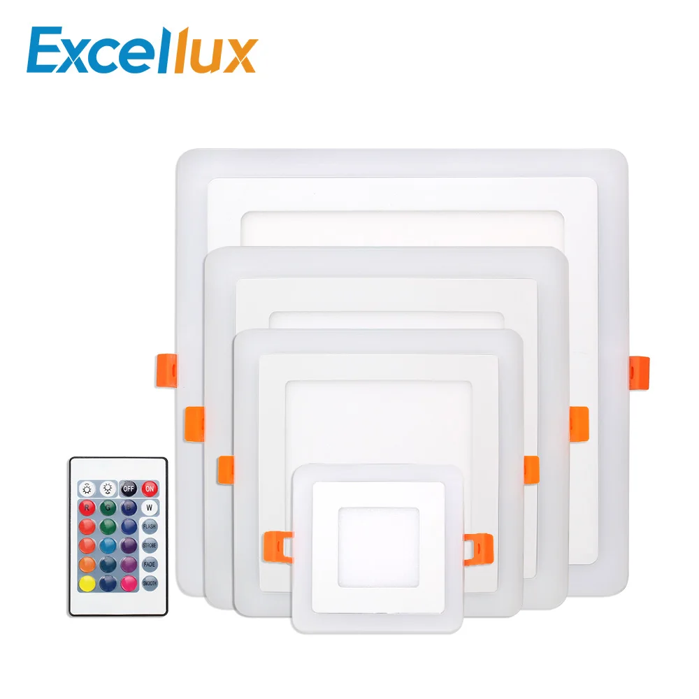 

LED Panel Light Square led rgb panel light 3W/6W/12W/18W Warm White/White+RGB Ceiling Lamp Downlight + 24key Remote Controller