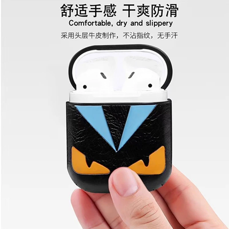 Роскошный бренд Devil Eyes кожаный чехол для Airpods I12 беспроводной Bluetooth гарнитура