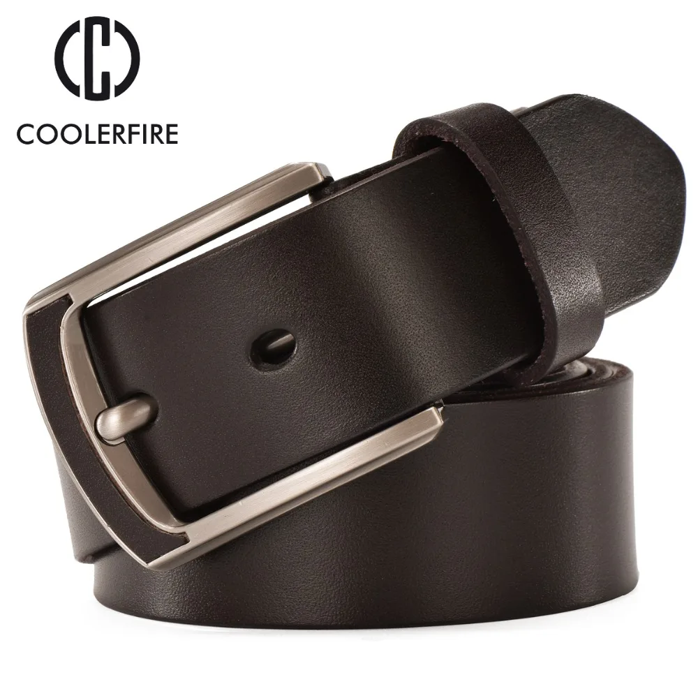 Rugged full grain leather belts men vegetable tanned cowhide strap