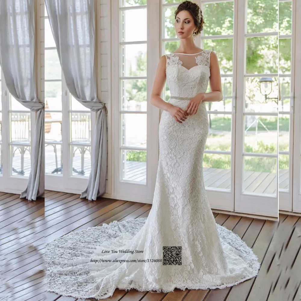 Vintage Russian Style Mermaid Wedding Dresses Lace Vestido de Noiva