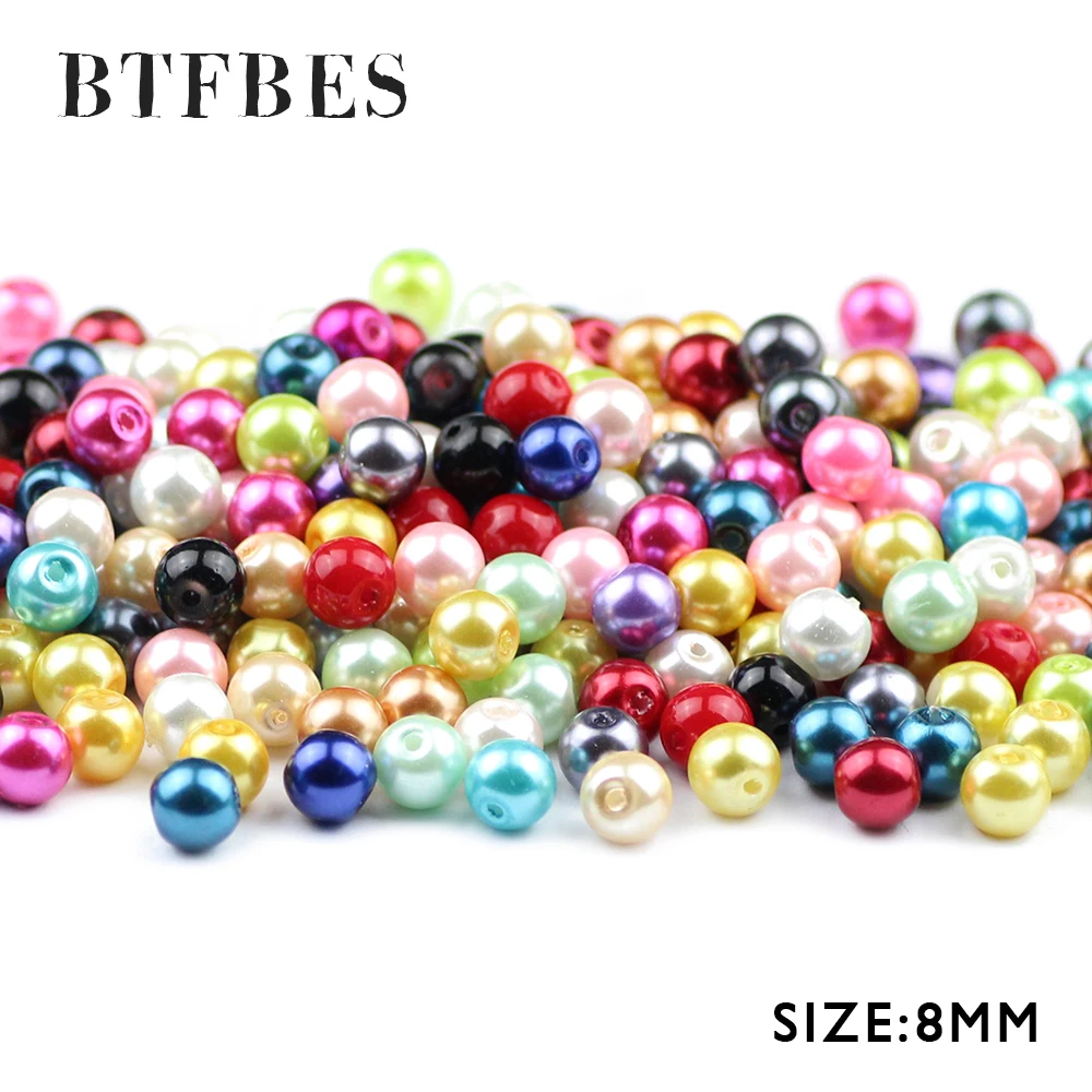 

Разноцветные Стеклянные шарики BTFBES, 8 мм, 100 шт., круглые шарики для изготовления ювелирных изделий, браслетов, аксессуаров своими руками