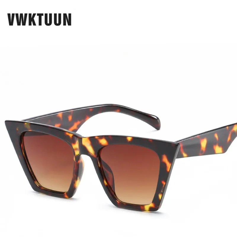 

VWKTUUN Square Sunglasses Women Brand Designer Vintage Cat Eye Sun Glasses For Woman Points Oversized Sunglass Cateye Glasses