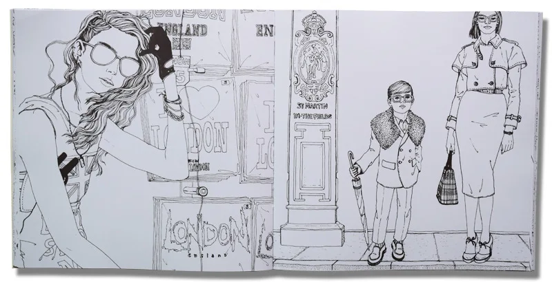 96 страниц Посмотрите камера девушка раскраска книга для детей взрослых снять стресс Рисование граффити книги искусства канцелярские принадлежности