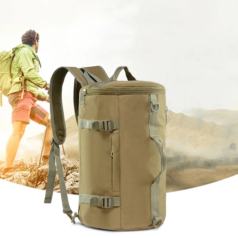 

AUAU-20L Outdoor Cylinder Backpack Outdoor Sports Camouflage Backpack Camping Handbag Drum Bag Cylindrical Backpack Storage Ba