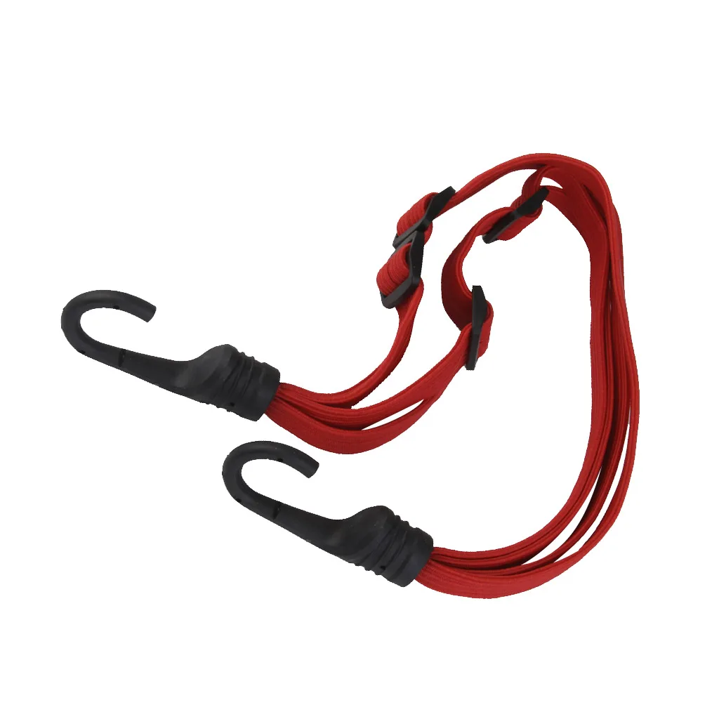 Correa de cuerda elástica para casco de motocicleta, accesorio retráctil de fuerza ajustable con ganchos, Color Rojo