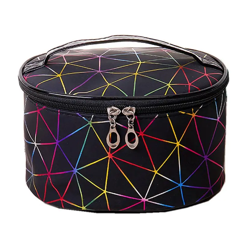 

Women Fashion Laser Letter Make Up Cosmetic Bag Travel PU Leather Toiletry Kit Bag Makeup Toiletry Pouch Organizer Wash Kit Box