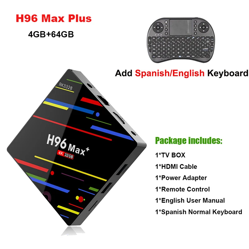 Satxtrem H96 MAX Plus Android 8,1 smart tv Box 4 Гб ОЗУ 64 Гб ПЗУ телеприставка RK3328 2,4G/5G Wifi 4K H.265 4 ГБ 32 ГБ медиаплеер - Цвет: 4G-64G n i8 Es