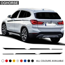 2pcs M Performance Door Side Accent Stripes Stickers Waist Line Vinyl Decal Body Graphics Decoration for BMW X1 f48 Accessories