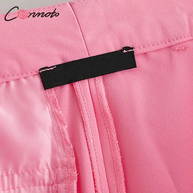 Conmoto Модный розовый уличный блейзер, женский летний костюм со штанами, повседневный женский комбинезон с карманами, женский комбинезон с длинными рукавами, женские брюки с высокой талией