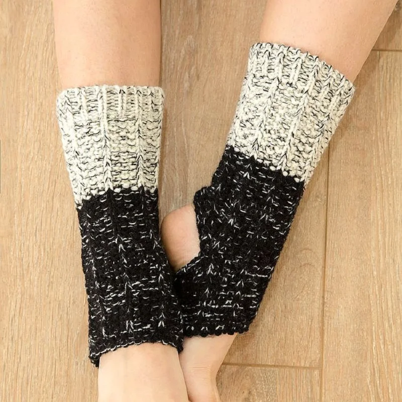1 пара зимних женских носков для латинских танцев разных цветов трикотажные гетры вязаный манжет для ботинок, носки для пилатеса, домашние упражнения