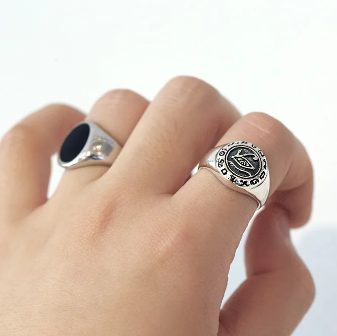 

925 Sterling Silver Rings Vintage Heavy Industry Eyes Open Rings for Women Anniversary Festival Fine Jewelry