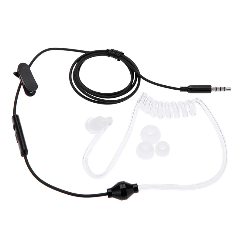 Acoustic Radiation Protection Air Tube Earphones with Microphone & Volume Control