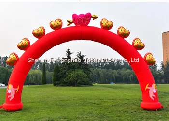 

8m Inflatable Eight Hearts Love Arches Archway For Advertising Wedding Party Festivals Decorations With Air Blower