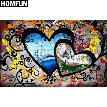 

HOMFUN Full Square/Round Drill 5D DIY Diamond Painting "Love Flowers" 3D Embroidery Cross Stitch 5D Decor Gift A00440