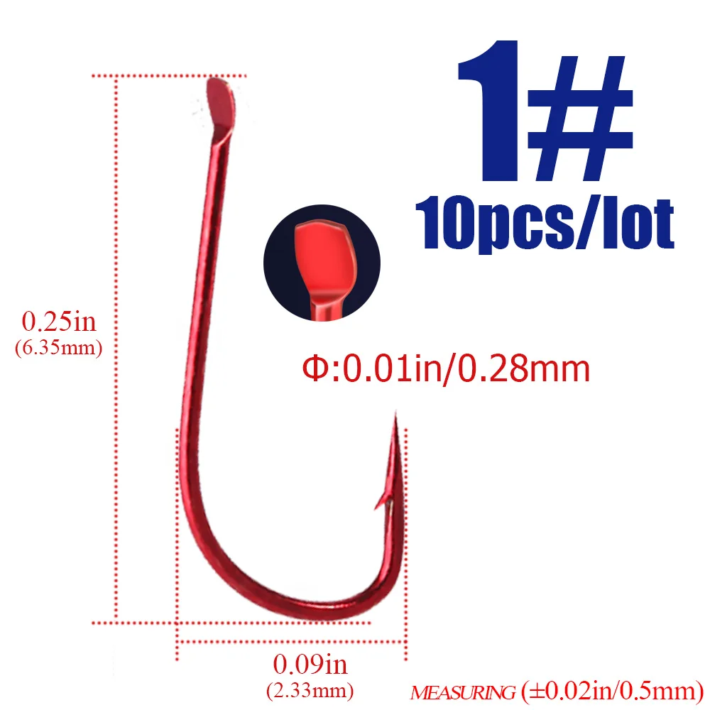 Рыболовные крючки sode red, 1 #-8 #, 10 шт.лот (art.: 3a3539bd2ae) - 3a3539bd2ae