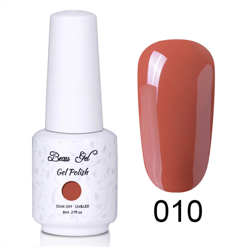 Beau Gel 8ml Nude Color UV Gel Nail Polish Soak Off Vernis Semi Permanent Hybrid Varnish Gellak Enamel Lacquer Jelly Gel Polish - Цвет: NU010