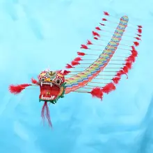 Китайский традиционный Дракон воздушный змей, пластиковый складной Детский 3D змей дракон, детская игрушка, Веселый воздушный змей для активного отдыха, детский воздушный змей