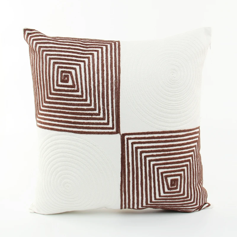 

Sofa or Car Seat Cotton Embroidery Decorative Throw Pillow Case Block Style Cushion Cover 45*45cm ZD61