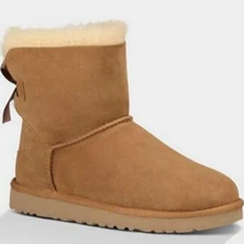 Женские зимние ботинки в австралийском стиле; женская обувь; bota mujer; кожаная обувь; женские ботинки; Зимние ботильоны в австралийском стиле с бантом и кружевом; большие