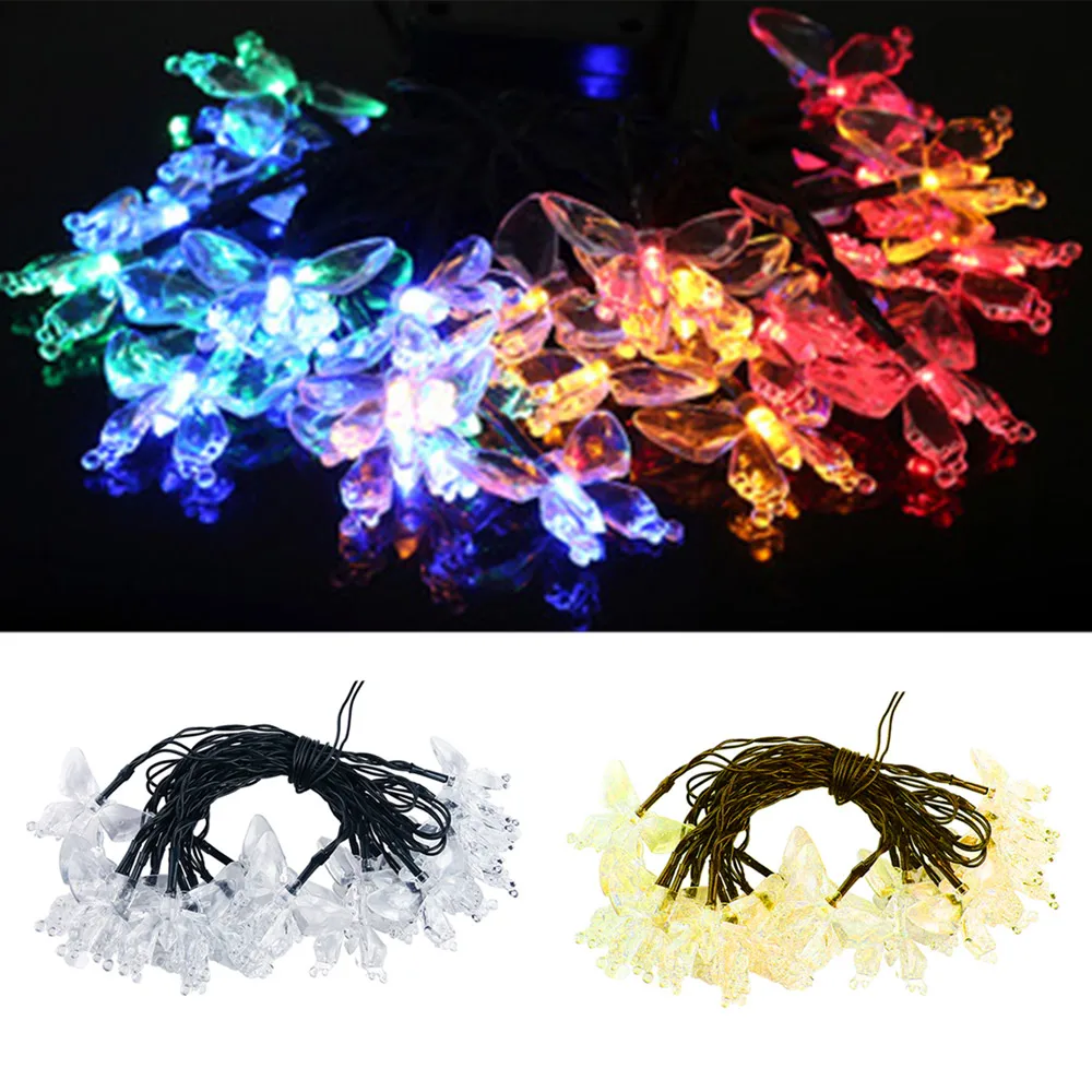 

LED Outdoor Lighting Colorful Decoration Butterfly Garland Waterproof Christmas Garden Solar Lamp Outdoor LED String