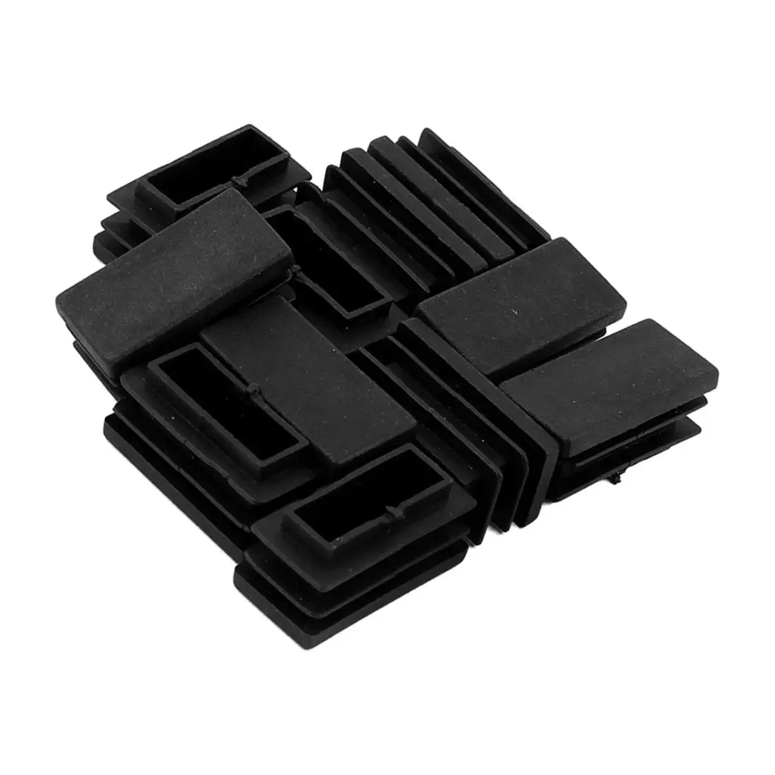 حار بيع 12 قطع 15*30 ملليمتر البلاستيك مستطيلة التوصيل الجدول مربع نهاية المكونات الأسود