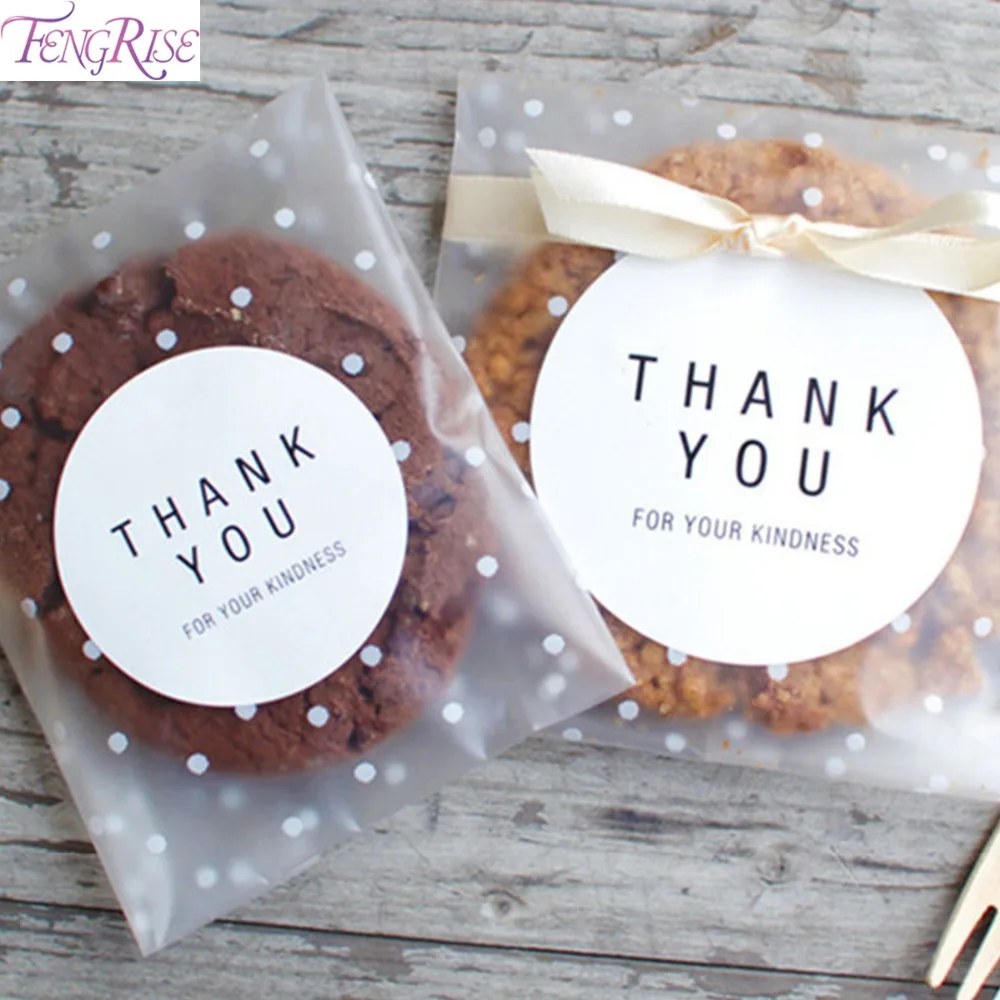 

100 Pcs Plastic Transparent DIY Cellophane Polka Dot Candy Cookie Gift Bag with Self Adhesive For Wedding Birthday Party