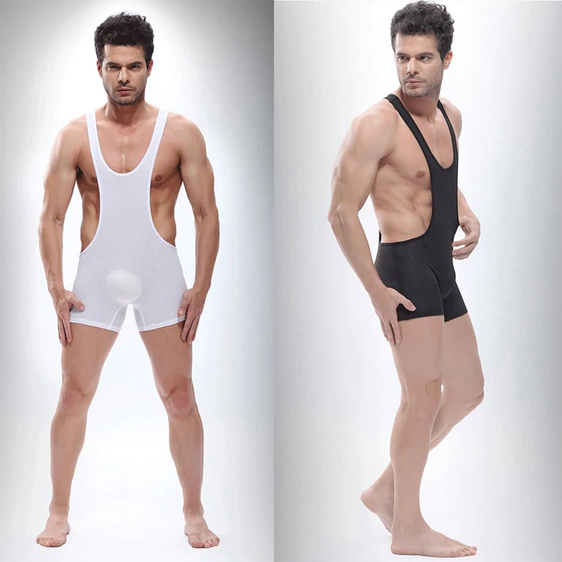 Sexy Bodysuit Underwear Clothes Mankini Wrestling Singlet Leotard Vest