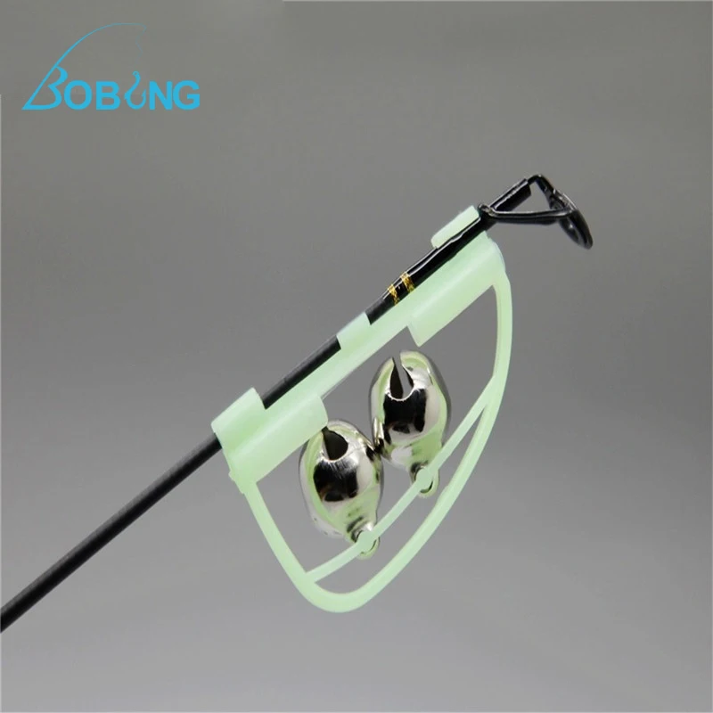 

Bobing Fluorescent Fishing Rod Pole Tip Clip Luminous Glow In Dark Twin Bell Alarm Alert Ring Fishing Tackle Tool Accessory