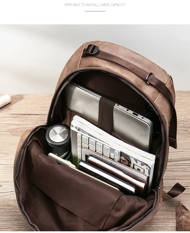 Бренд DIDE, высокое качество, USB зарядка, 15 дюймов, рюкзаки для школы, мужская сумка, Mochila, кожаный рюкзак для путешествий, сумка для ноутбука, Мужская