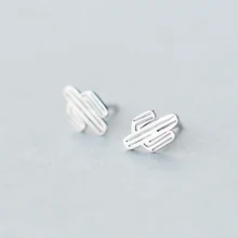 NBSAMENG 925 пробы серебряные серьги Мода Крошечный 11*7 мм полые серьги-гвоздики в виде кактусов для Для женщин Девушка подарок ювелирных изделий