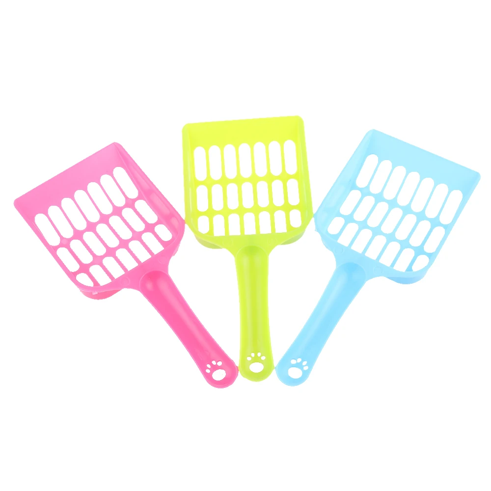 

1PCS Color Random Small Solid Dog Puppy Kitten Sand Clean Tool Hollow Plastic Food Spoon Cat Litter Shovel Pet Supplies