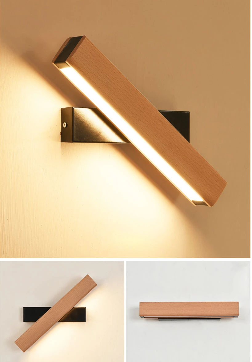 wall light fixture LED Wooden Wall Lamp Modern rotation Adjustable Lighting bar restaurant Living room Porch Wall light decor light fixture decorative wall lights