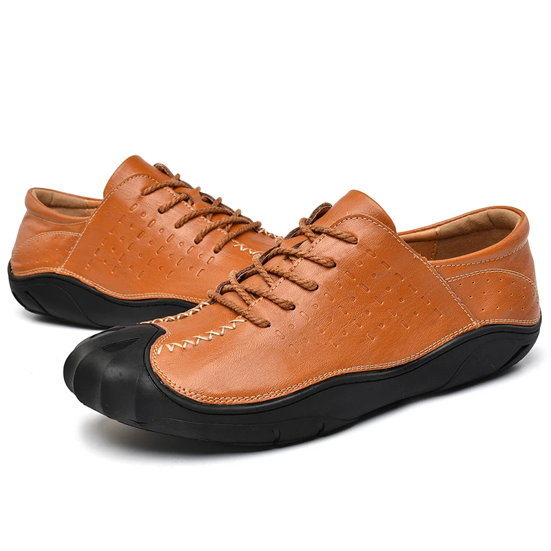 Misalwa/повседневная черная обувь ручной работы; мужские лоферы; весенние дышащие мокасины на шнуровке; мужские коричневые слипоны на резиновой подошве; Daddy