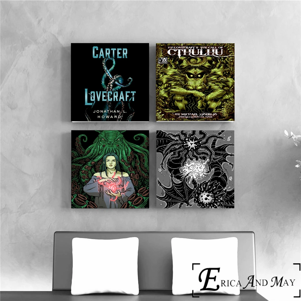 

H.P. Lovecraft Horror Abstract Canvas Prints Modern Painting Posters Wall Art Pictures For Living Room Decoration No Frame