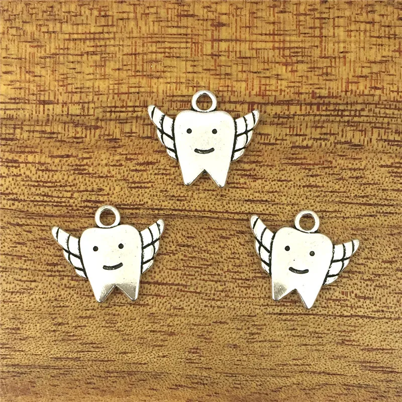 

10pcs Charming Tooth Fairy 19*17mm Antique Pendant Accessories, Vintage Tibetan Silver, DIY Bracelet Necklace