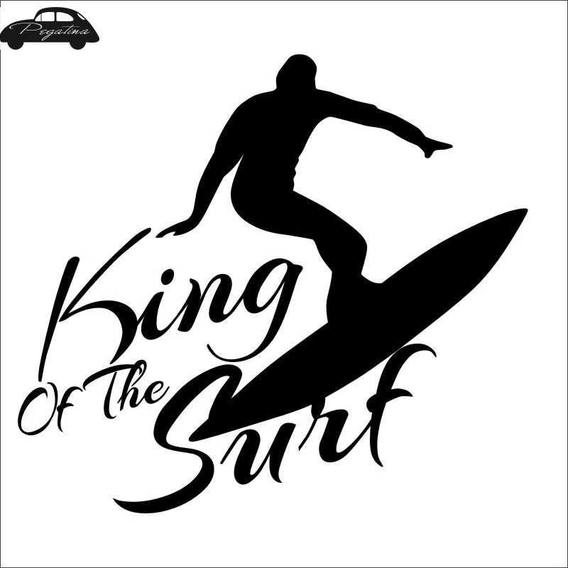 Pegatina King Of The Surf Sticker Surfing Decal Posters Vinyl Wall Boat Yacht Decor Mural Sticker