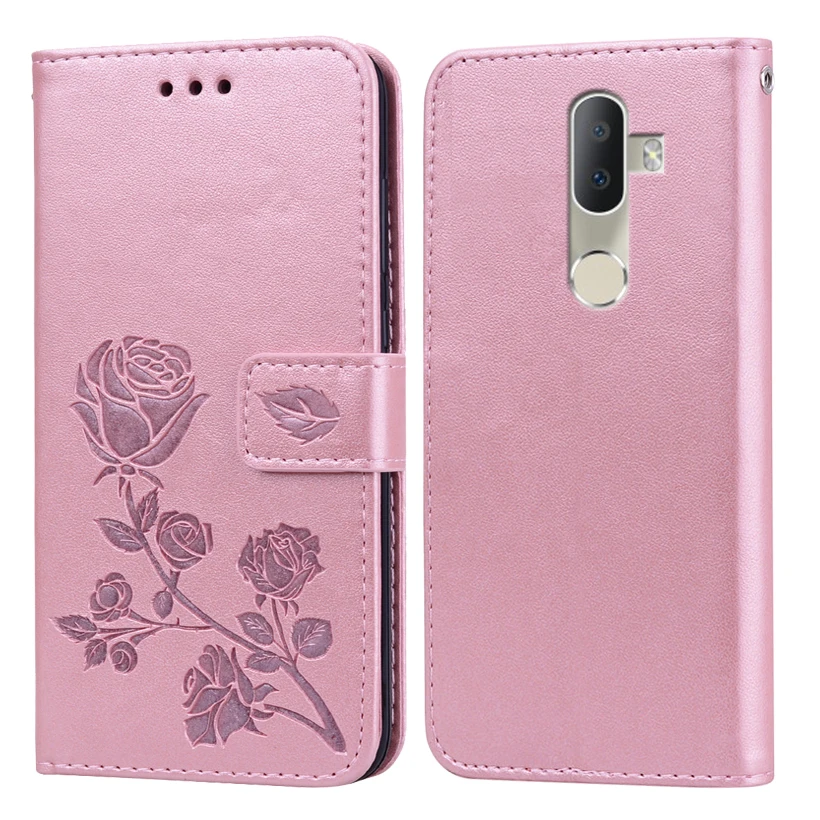 Роскошный кожаный чехол бумажник с тиснением розы для Alcatel 3 5052D 5052Y 3V 5099D книжка