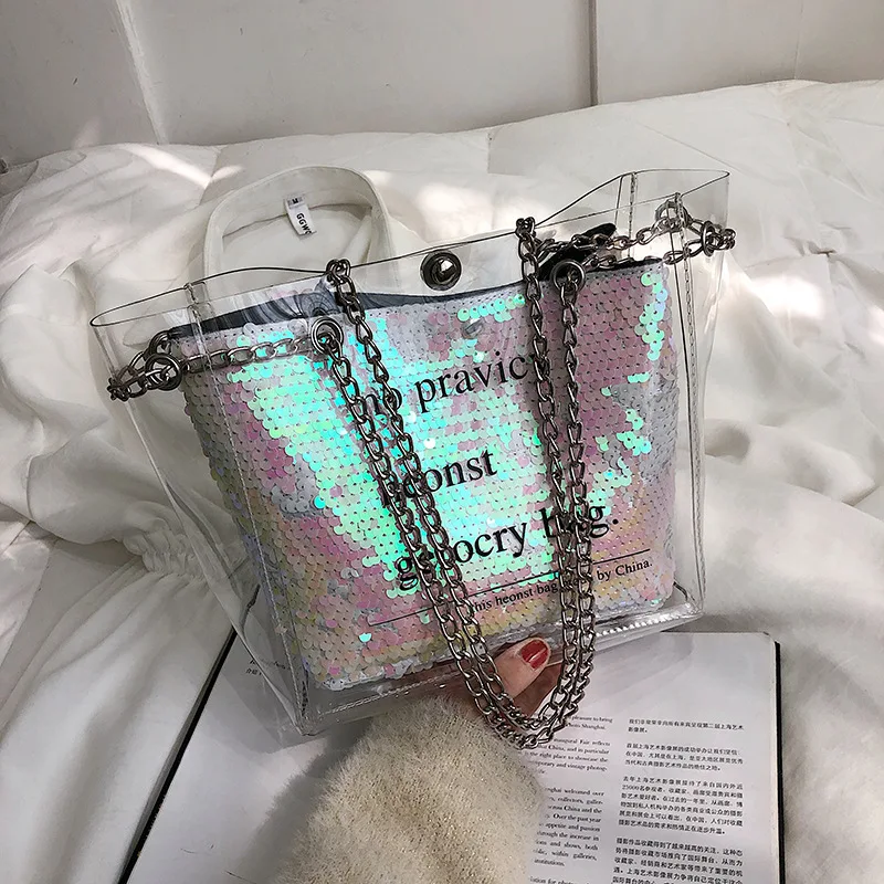 

Summer Transparent Jelly Bag Crossbody Bags For Women 2019 Quality PVC Luxury Handbags Designer Ladies Beach Clear Shoulder Bag