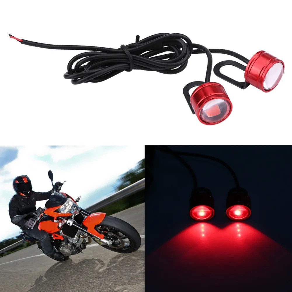 

2Pcs Motorcycle Brake Strobe Warning Decorative Lights Mirror Rear View Warning Flasher Strobe Brake Spotlights DRL Fog Lamp
