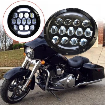 

7" Round Motorcycle Projector 105W LED Hi/Lo Beam Headlight H4 H13 DRL for Wrangler Motorcyle