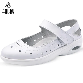 

2018 Nurse Soft Work Shoes Female Cushion Soles Flat Sandals Summer Hospital Wedges Breathable Medical Footwear