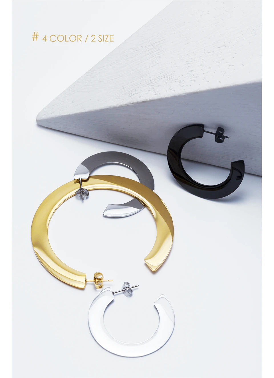 Enfashion блестящие большие серьги-кольца серьги золотистого цвета из нержавеющей стали круглые серьги для женщин ювелирные изделия oorbellen EEF1018