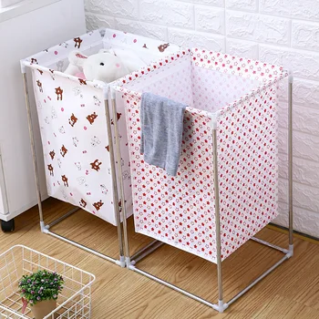 

Waterproof foldable home laundry basket Bathroom dirty cloth organizer toy storage bucket collapsible large laundry hamper