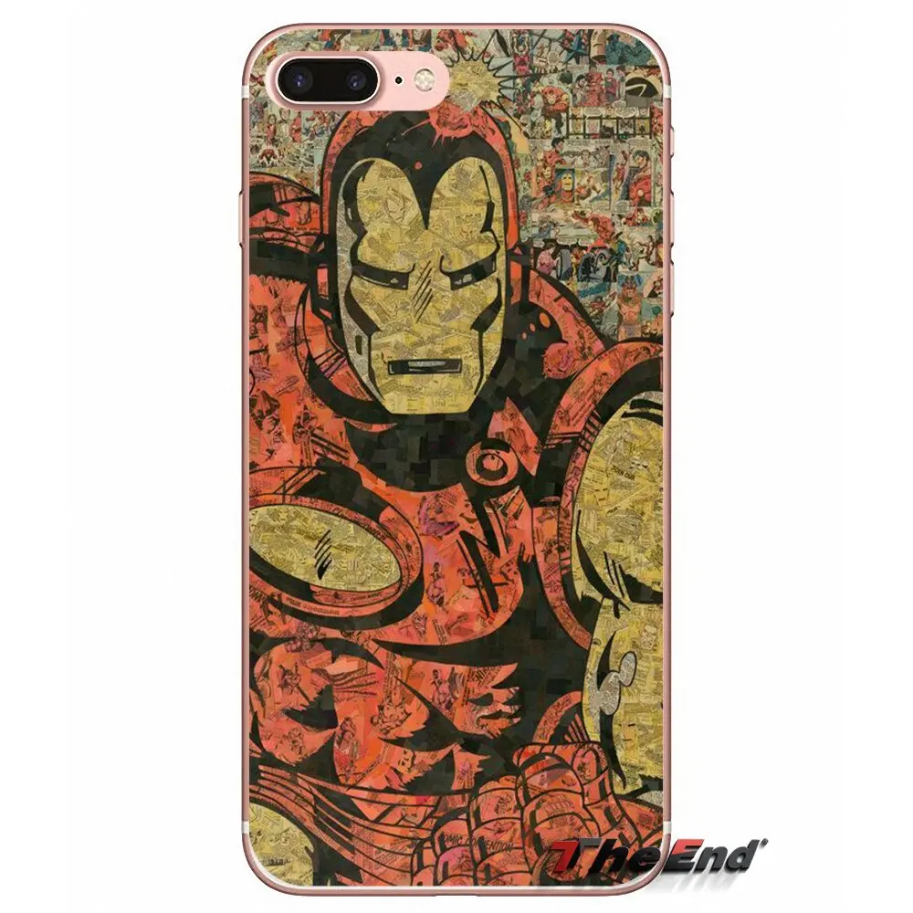 Тони Старк Марвел Железный человек для iPhone X 4 4S 5 5S 5C SE 6 6S 7 8 Plus Samsung Galaxy J1 J3 J5 J7 A3 A5 2016