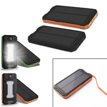 

20000mAh Compass Camping Light Solar Battery Portable Charger Dual Output USB External Battery High Capacity Solar Mobile Power